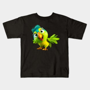Cute Animal Characters Art 8 -parrot- Kids T-Shirt